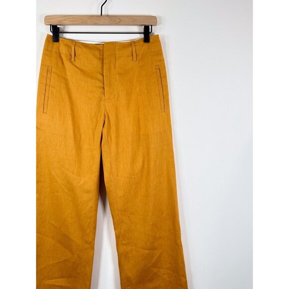 Rag & Bone Womens Suit Set Yellow Linen Tailored Blazer Straight Trouser Size 2 - Picture 12 of 16